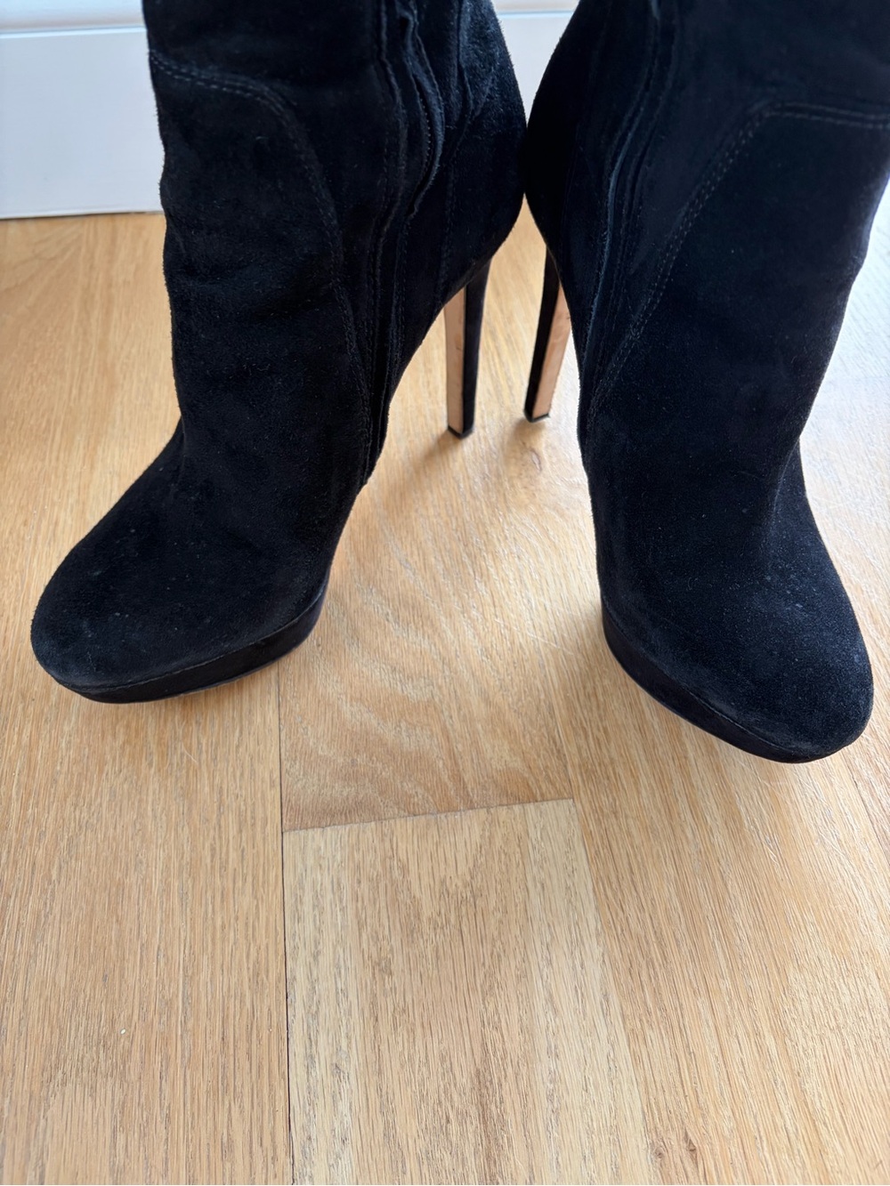 Sam Edelman Amber Black Over the Knee Platform Stiletto Boots Size 8.5 / EU 38.5 - Picture 9 of 16